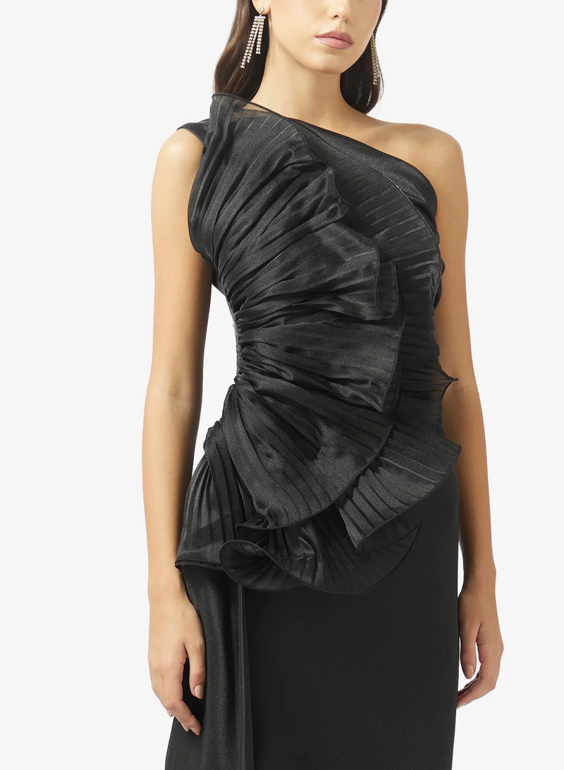 Namshi x  One Shoulder 3D Floral Organza Detail Dress for Women | Best Price UAE