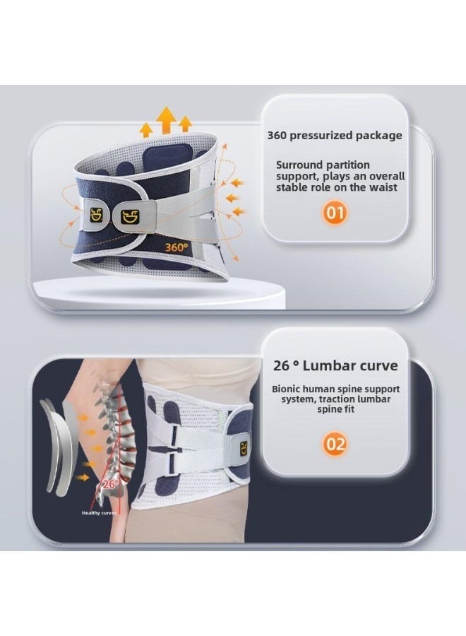 Spine Support Lower Back Belt – Unisex Lumbar Decompression Brace with 7 Bar Reinforcements, Breathable Waist Support for Pain Relief, Lifting, Work, and Sports-XXL - Image 5