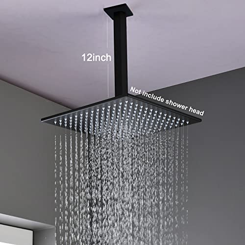 Enga Brass 12-Inch Ceiling Mount Shower Arm (Black) - Image 4