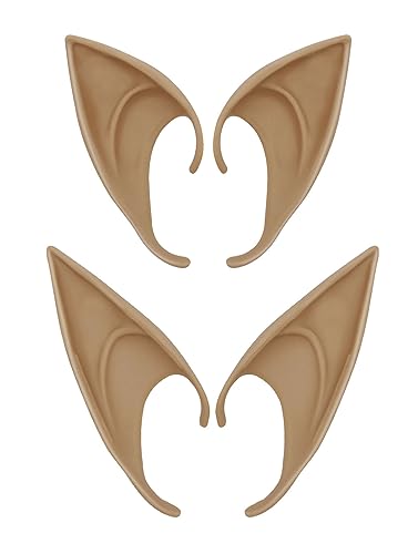 Yilistore 2 Pairs Elf Ear Cuffs, Pixie Dress Up Costume Soft Pointed Goblin Ears,Masquerade Accessories Halloween Elven Vampire Fairy Ears (Deep Color) - Image 1