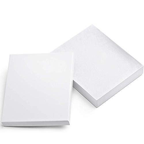 MESHA White Jewelry Gift Boxes with Lids 10 PC,6x5x1 Cotton Filled Glossy Jewelry Box, Necklace,Bracelet,Earring Gift Box, Bulk Jewel Boxes for Shipping, Small Business, Accessories - Image 1
