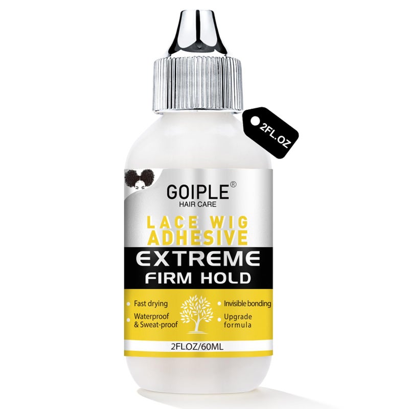 Goiple 2 OZ Wig Glue for Lace Front Wigs, Waterproof Lace Hair Glue for Wigs, Fast Dry Lace Bond Strong Hold Transparent Laces Adhesive for Hair Replacement (60ML) - Image 1
