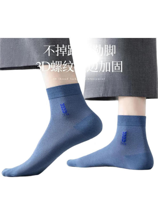 Yimian Men'S Socks【100% Pure Cotton Antibacterial And Odor-Resistant】Mid-Calf Socks Summer Thin Mesh Breathable Business Long Tube 6 Pairs - Image 3