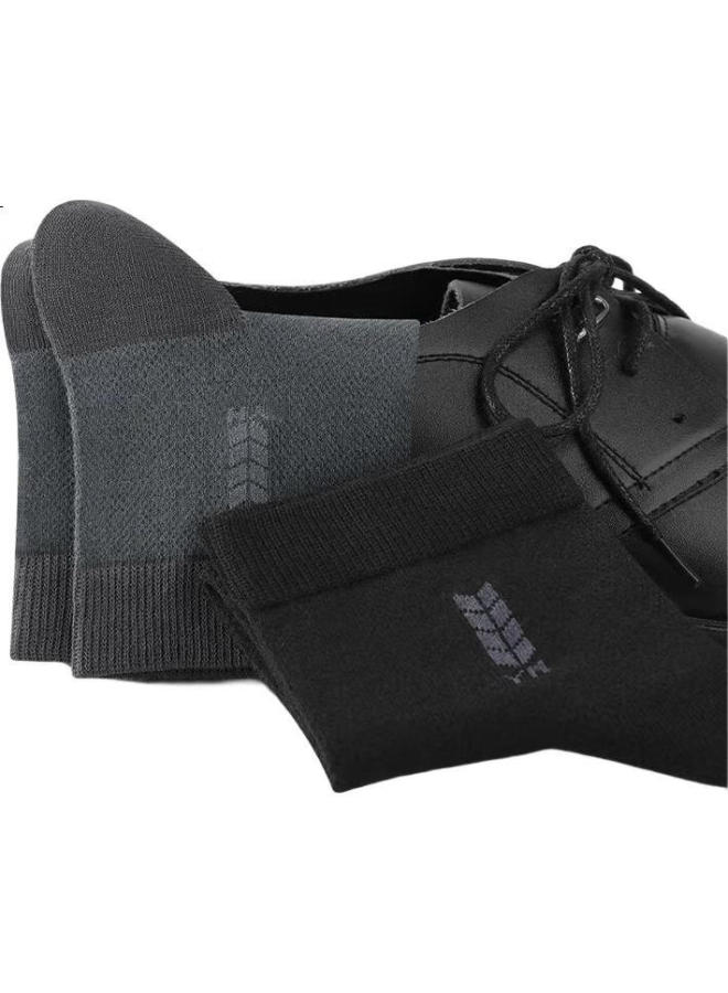 Yimian Men'S Socks【100% Pure Cotton Antibacterial And Odor-Resistant】Mid-Calf Socks Summer Thin Mesh Breathable Business Long Tube 6 Pairs - Image 2