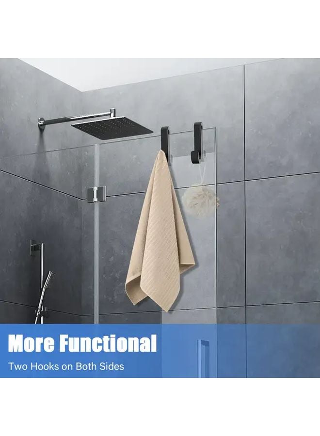 2pcs Black Heavy Duty Silicone Shower Door Hooks No Drill Bathroom Organizer - Image 3