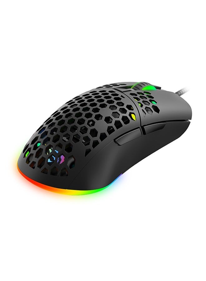 هافيت ماوس ألعاب سلكي مع إضاءة RGB ديناميكية، 3 ملايين نقرة، DPI قابل للتعديل وأزرار قابلة للبرمجة، للألعاب والعمل والدراسة والترفيه - Image 1