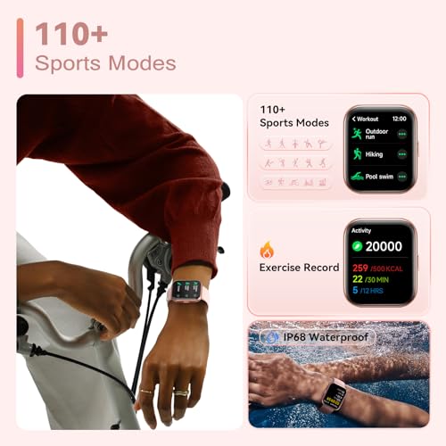 aeac Smart Watches for Women, Alexa Built-in Fitness Watch with 1.8" LCD Screen & Bluetooth Call (Make/Answer), Heart Rate/SpO2/Sleep Monitor, 100 Sports, IP68 Waterproof Smartwatch for Apple Android - Image 5