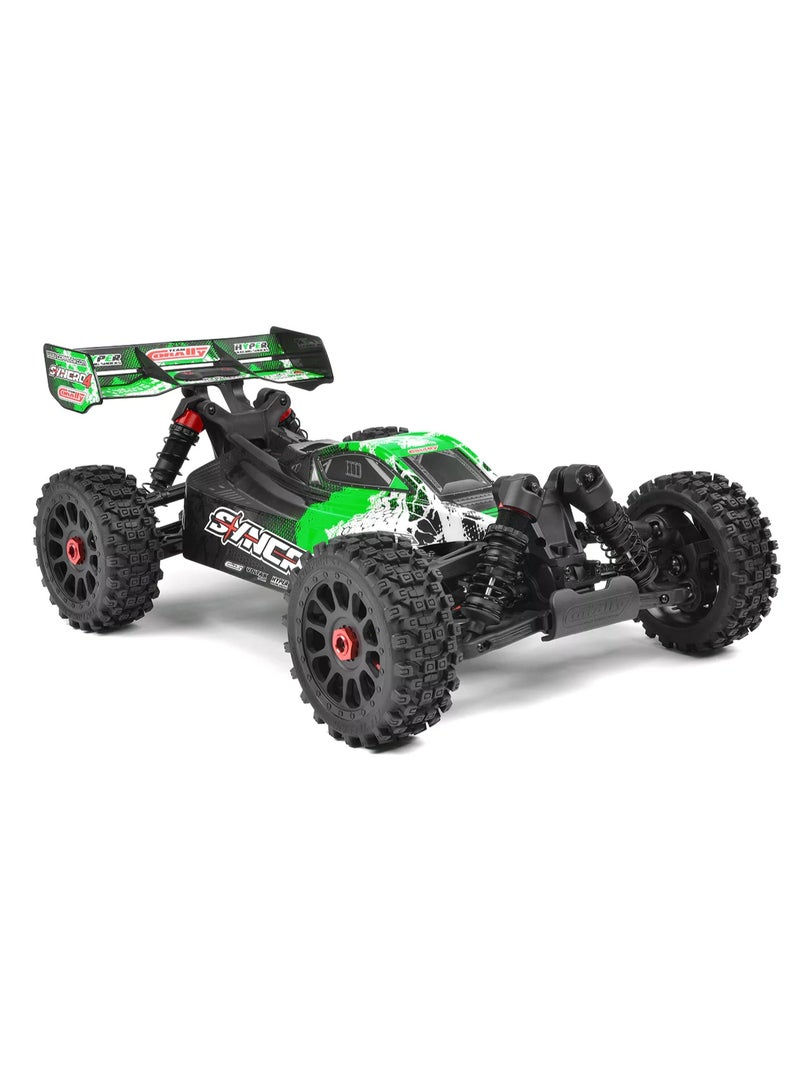 Team Corally Syncro-4 1:8 Scale 4WD Brushless RC Buggy RTR High Speed Off-Road Remote Control Car 3S/4S Compatible Aluminium Chassis Oil Shocks – No Battery No Charger Green - Image 1