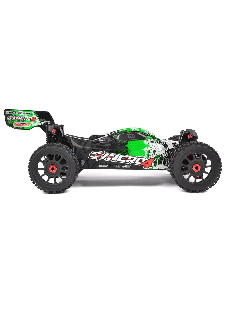 Team Corally Syncro-4 1:8 Scale 4WD Brushless RC Buggy RTR High Speed Off-Road Remote Control Car 3S/4S Compatible Aluminium Chassis Oil Shocks – No Battery No Charger Green - Image 3