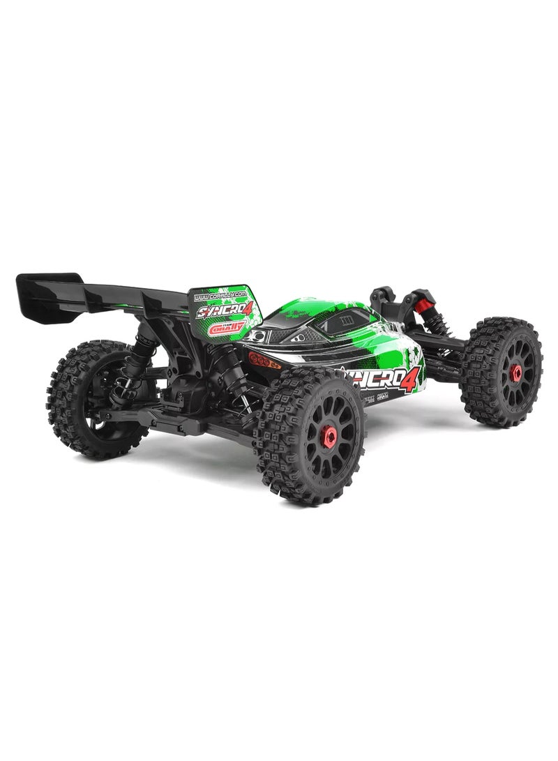 Team Corally Syncro-4 1:8 Scale 4WD Brushless RC Buggy RTR High Speed Off-Road Remote Control Car 3S/4S Compatible Aluminium Chassis Oil Shocks – No Battery No Charger Green - Image 2