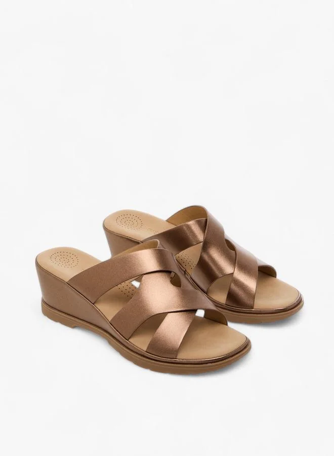 Flora Bella By Shoexpress Womens Comfort Midwedge With Multi Band Strap