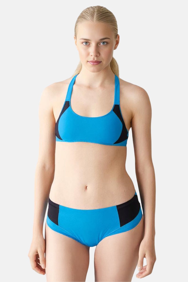 Adidas بيكيني سفلي عالي الخصر للنساء، أزرق - Image 1