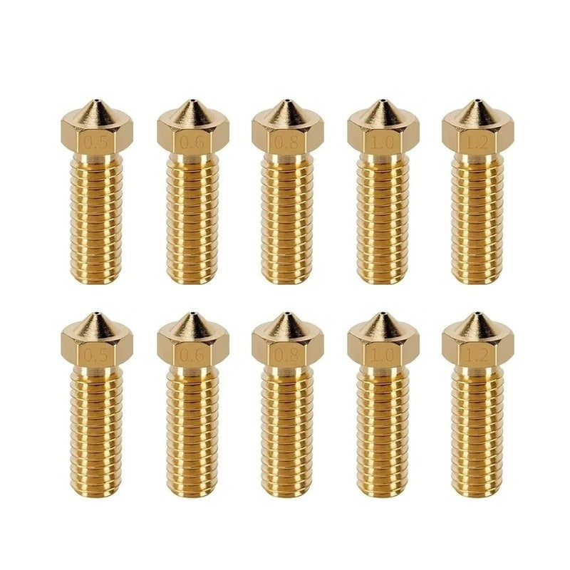 5 Pcs Brass 3D Printer Volcano Nozzles 0.6mm 1.75mm Filament Hotend Nozzle - Image 2
