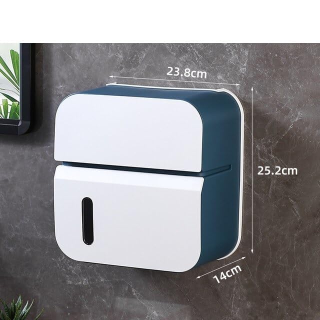 KEETII MART KEETII MART Suitable for All Kinds of Pumping Paper, Toilet Paper, Roll,Tissue Box Cover Rectangular Waterproof Wall-Mounted Non-Perforated Tissue Box, ABS Material  - Image 4