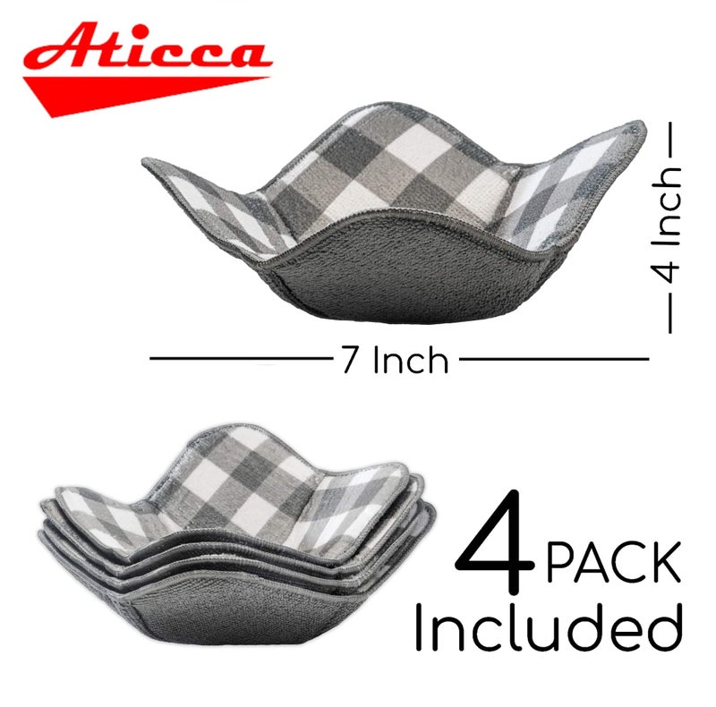 Aticca Microwave Bowl Cozy Holders for Hot Food Set of 4 Hot Pads for Bouillon Cups Multipurpose Heat Proof Plate Holder - Image 4