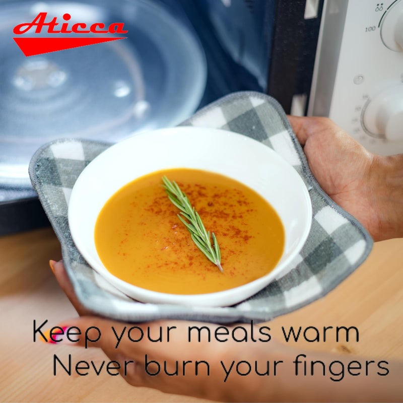 Aticca Microwave Bowl Cozy Holders for Hot Food Set of 4 Hot Pads for Bouillon Cups Multipurpose Heat Proof Plate Holder - Image 3