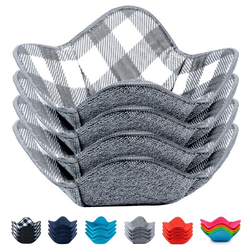 Aticca Microwave Bowl Cozy Holders for Hot Food Set of 4 Hot Pads for Bouillon Cups Multipurpose Heat Proof Plate Holder - Image 1