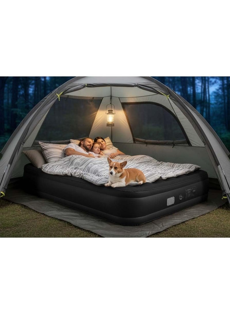 ELTRAZONE TB-3002 Air Mattress Full Size with Built-in Electric Pump, 3-Minute Quick Self-Inflating Double Air Bed for Home, Guests, Camping & Travel, Comfortable Raised Inflatable Mattress - Image 5