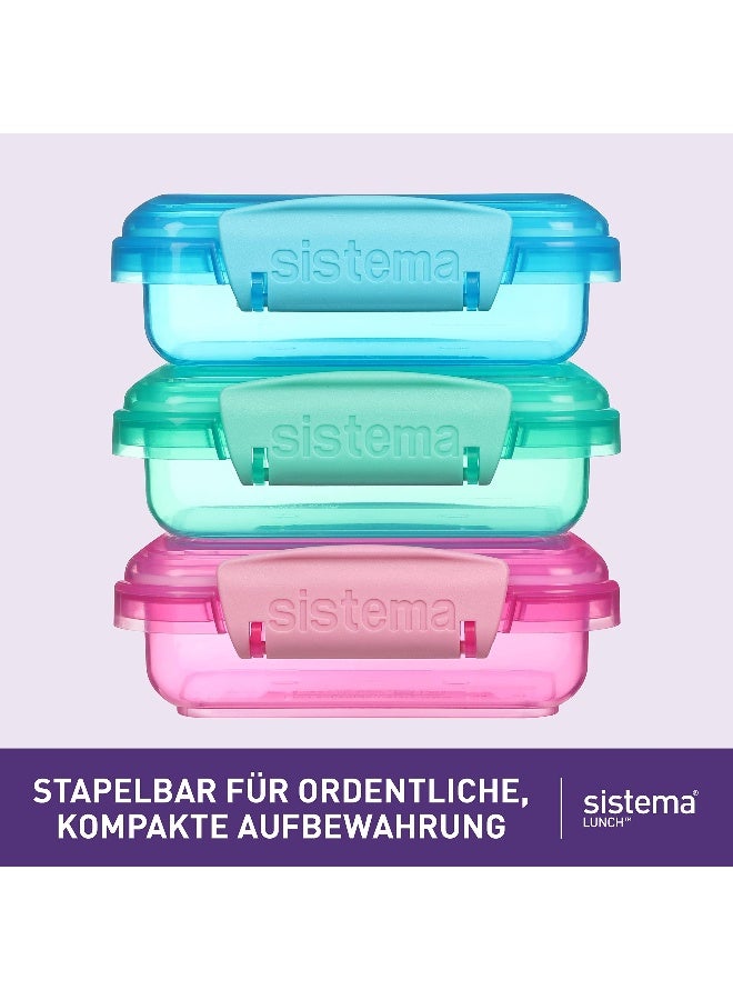 Sistema Lunch Collection Food Storage Containers, 6.7 oz./0.2 L, Pink/Green/Blue, 3 Count - Image 5