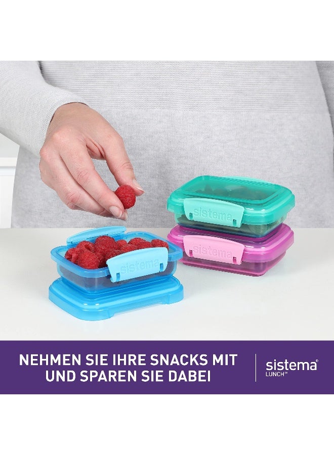Sistema Lunch Collection Food Storage Containers, 6.7 oz./0.2 L, Pink/Green/Blue, 3 Count - Image 4
