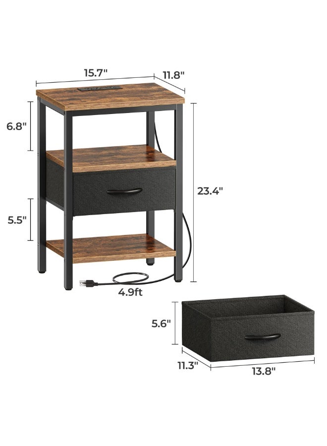 Sharpdo Bedroom with Charging Socket Bedside Table/Living Room Sofa Mobile Power Supply, Non-Woven Storage Side Table 40*30*60cm - Image 3