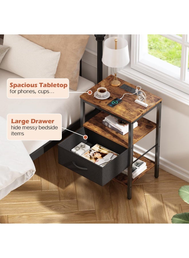 Sharpdo Bedroom with Charging Socket Bedside Table/Living Room Sofa Mobile Power Supply, Non-Woven Storage Side Table 40*30*60cm - Image 5