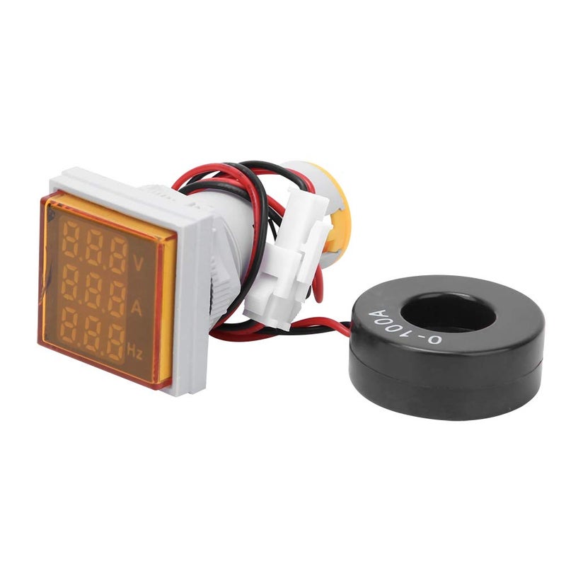 Multifunction Digital Meter AC Voltage Current Tester with Large LED Display - Convenient for SinglePhase AC - Red, Green, Yellow, Blue, White - Frequency Indicator (Yellow) - Image 1