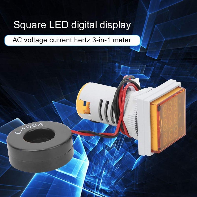 Multifunction Digital Meter AC Voltage Current Tester with Large LED Display - Convenient for SinglePhase AC - Red, Green, Yellow, Blue, White - Frequency Indicator (Yellow) - Image 5