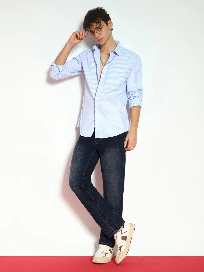 Urbano Fashion  Urbano Fashion Men's Dark Grey Straight Fit Washed Jeans Stretchable for Men | Best Price UAE