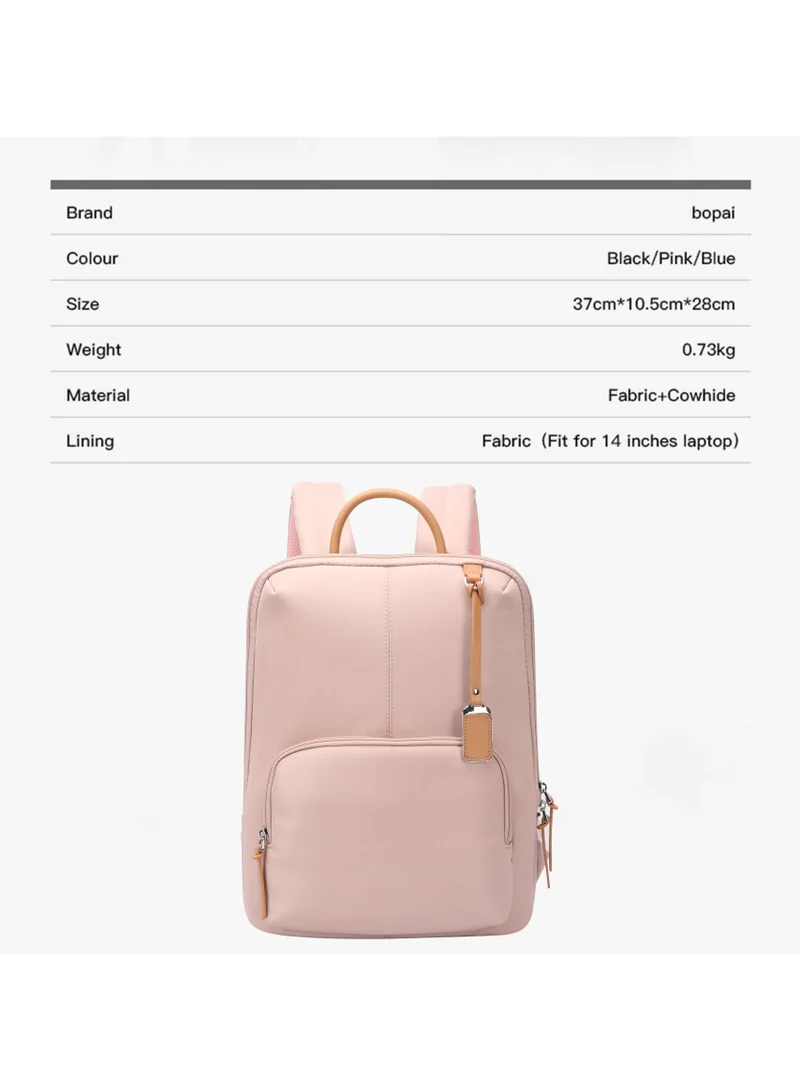 Bopai Pink Premium Lightweight Slim Ladies Laptop Backpack Water Resistant Synthetic Leather Daypack for Casual/Office/School/College, BO-LB521, Pink for Women | Best Price UAE