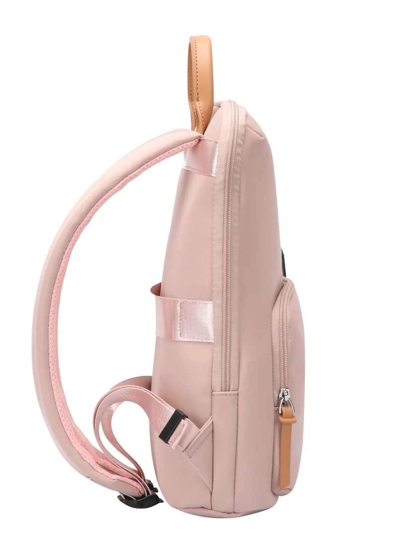 Bopai Pink Premium Lightweight Slim Ladies Laptop Backpack Water Resistant Synthetic Leather Daypack for Casual/Office/School/College, BO-LB521, Pink for Women | Best Price UAE
