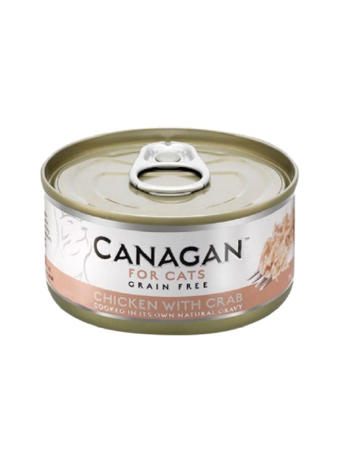 Wet Cat Food, Chicken with Crab - 75g, UK