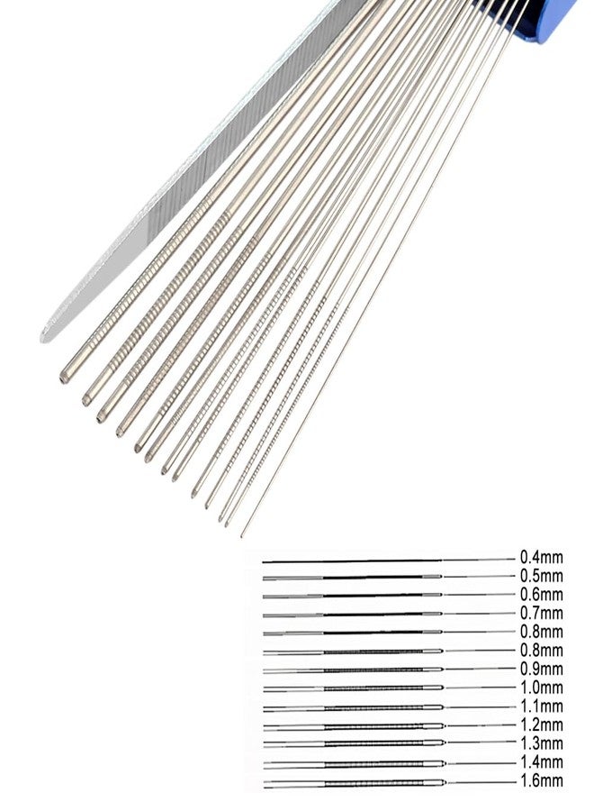 Rubatone Guitar Nut Slotting File Saw Rods Slot Filing Set Needle File Set Luthier Tools Replacement Tip Cleaner Files Blue. - Image 2