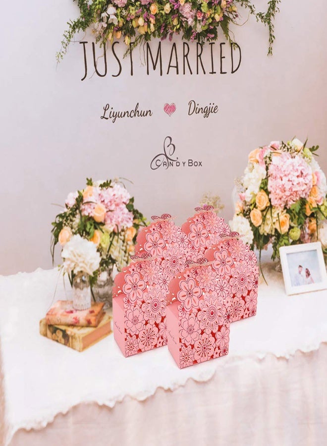 Flower Butterfly Hollow Candy Box, 50Pcs Mini Cookie Gift Boxes Butterfly Party Decoration Wedding Favors Chocolate Box for Wedding Bridal Birthday Party Supplies, European Wedding Candy Box - Image 2