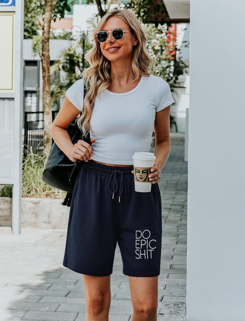 hotfits Women's Summer Shorts Pack of 2 – Casual Blue,Green,Grey,Navy Cotton Shorts for Women, Athletic Gym Jogger Shorts with Pockets, Relaxed Fit Running Shorts for Women Night Wear - Image 4
