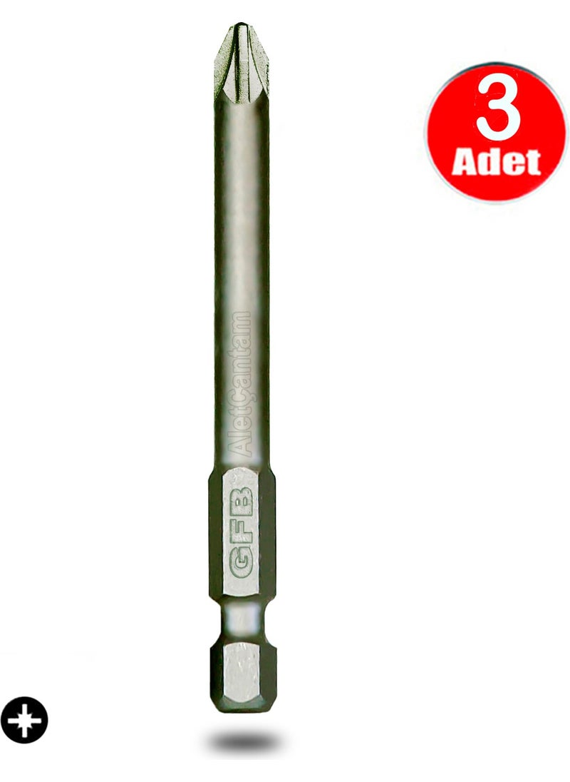 Alet Çantam My Tool Bag Gfb Bits Phillips Screwdriver Drill Bit Pz2 x 100 mm - 3 Pcs  - Image 1
