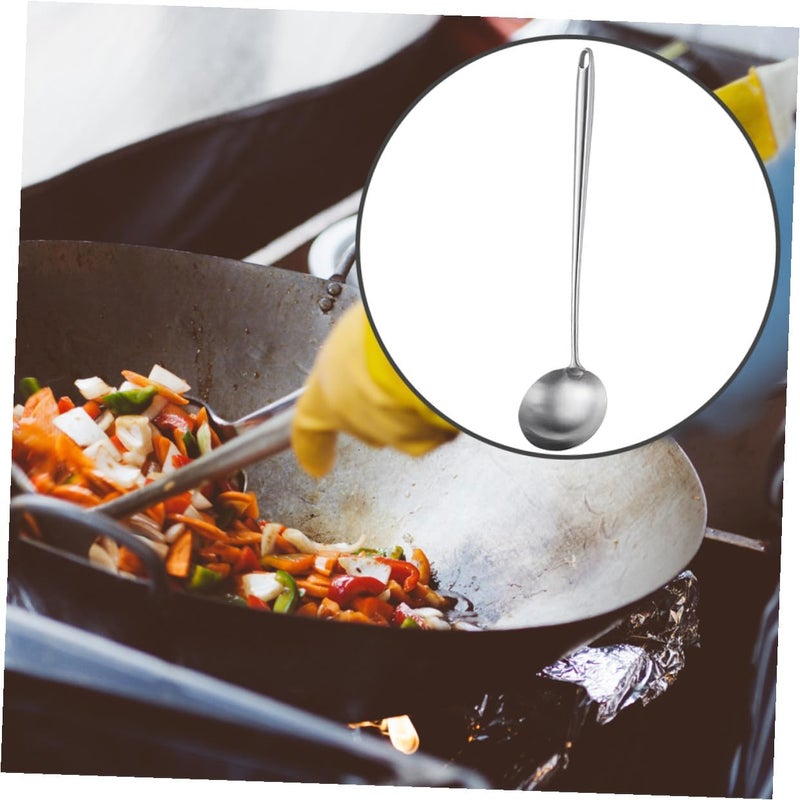 TOYANDONA Stainless Steel Cooking Ladle Ergonomic Long Handle Design Personal Use Home Unique Style Cooking Spoon Convenient Sturdy Kitchen Utensil - Image 3