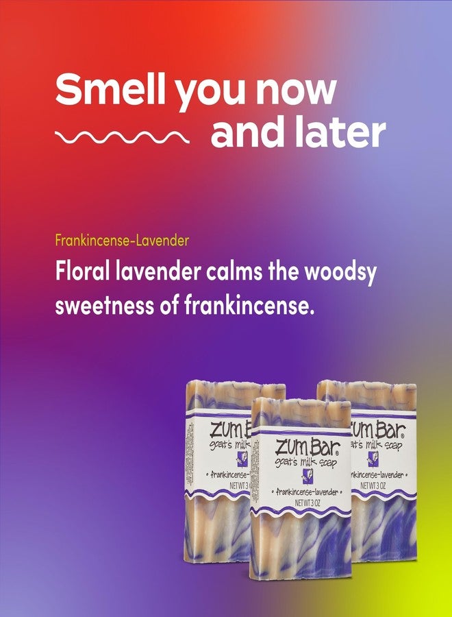 Indigo Wild Zum Goat's Milk Soap Bar - Bar Soap for Hands & Body Made with Essential Oils - 3 oz - Frankincense-Lavender (6 Pack) - Image 3
