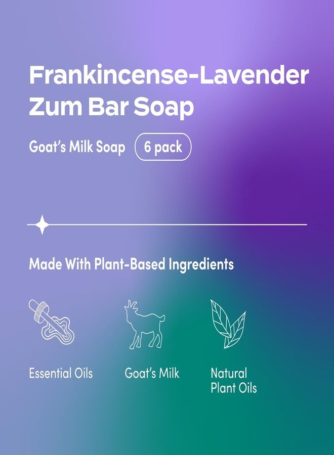 Indigo Wild Zum Goat's Milk Soap Bar - Bar Soap for Hands & Body Made with Essential Oils - 3 oz - Frankincense-Lavender (6 Pack) - Image 2