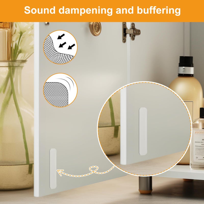 FURNIMATE Anti Door Slam 30PCS, Door Slam Silencer, Clear Cabinet Door Bumpers, Rubber Bumpers Self Adhesive 2.5x0.4x0.08 inches - Image 2