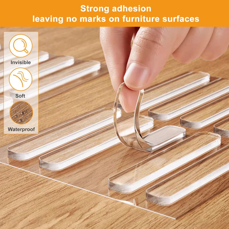 FURNIMATE Anti Door Slam 30PCS, Door Slam Silencer, Clear Cabinet Door Bumpers, Rubber Bumpers Self Adhesive 2.5x0.4x0.08 inches - Image 4