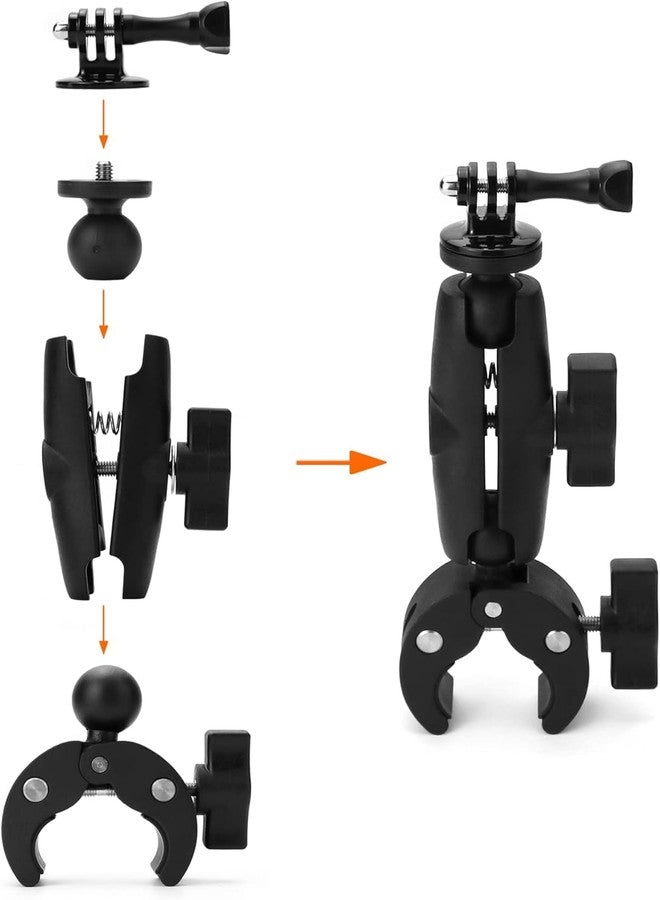 SHOPEE Camera Bike Motorcycle Mount Handlebar Clamp Mount 360° Rotation Compatible with Go Pro and Other Action Cameras - Image 4