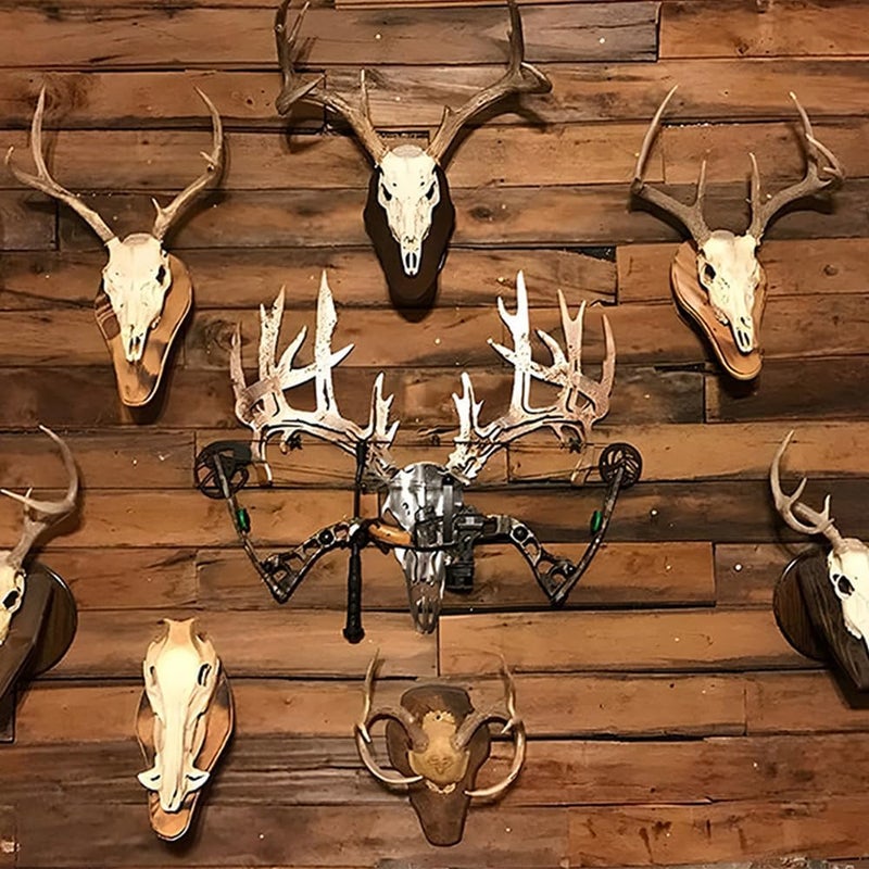 klarako Personalized Metal Deer Skull Rack, Metal Deer Skull Wall Decor, Composite Style Hunting Archery Gear Standing Display Bow Rack, Best Gift for Outdoor Lovers (Brown) - Image 4