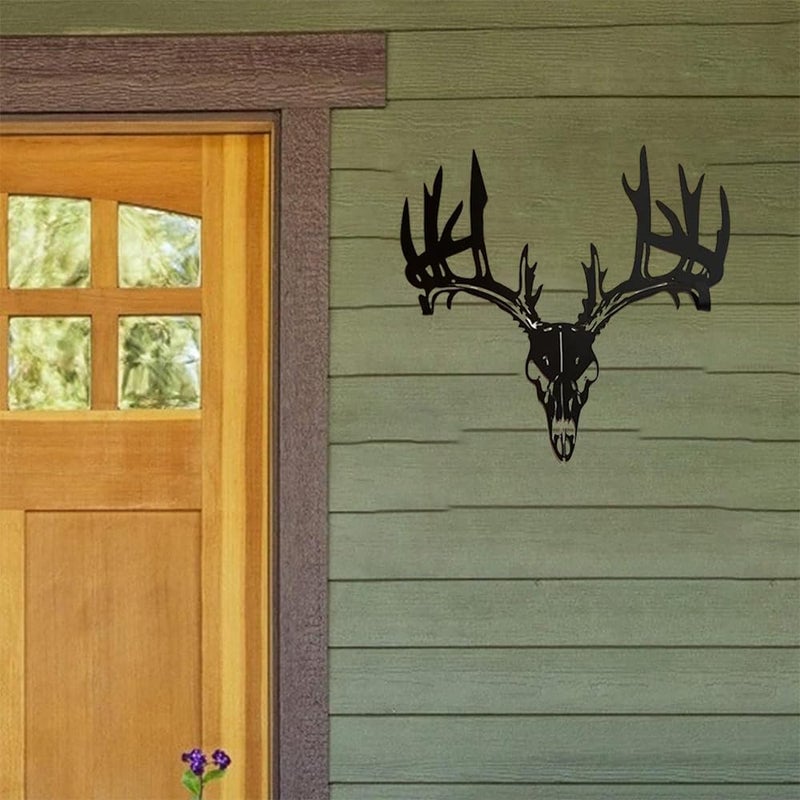 klarako Personalized Metal Deer Skull Rack, Metal Deer Skull Wall Decor, Composite Style Hunting Archery Gear Standing Display Bow Rack, Best Gift for Outdoor Lovers (Brown) - Image 5