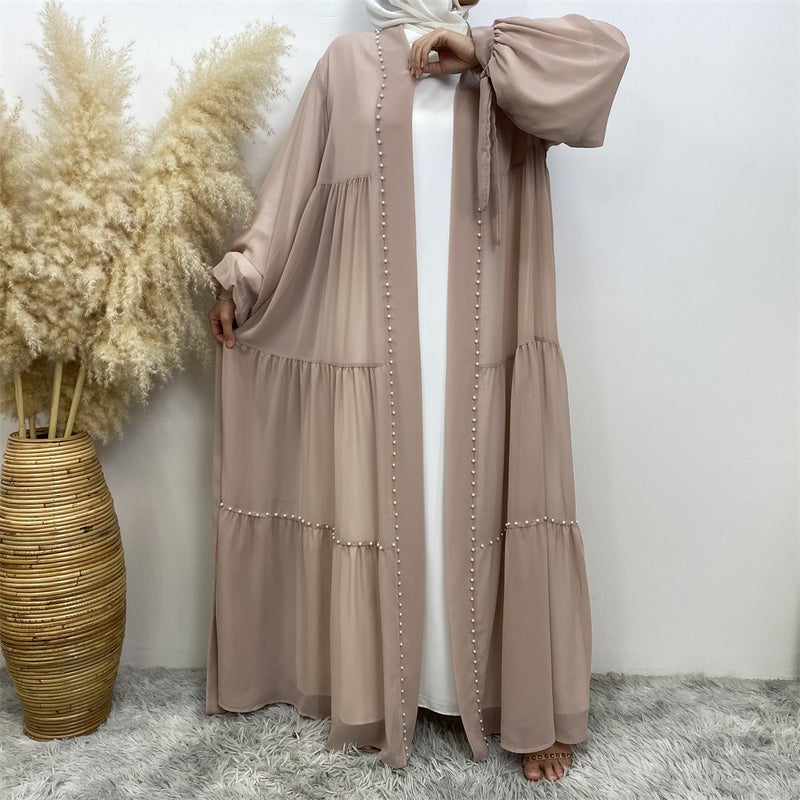 Fashion Long-Sleeve Slim-Fit Chiffon Beaded Cardigan - Image 2
