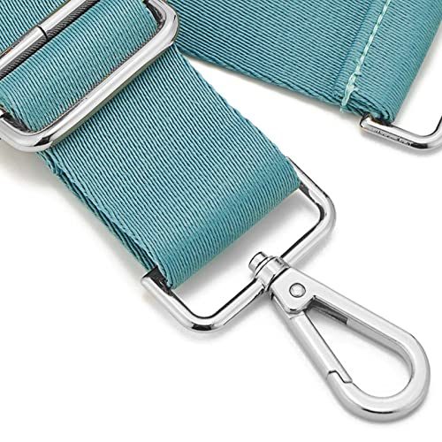 ZOOEASS Silvery Buckles Wide Shoulder Strap (Solid),Adjustable Replacement Belt Crossbody Canvas Bag Handbag (Jade) - Image 2