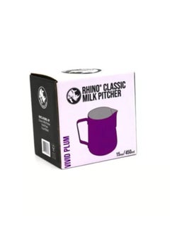 Rhino Coffee Gear Classic Colored Milk Pitcher, Perfect Latte Art Spout, Stainless Steel Interior & Powder-Coated Exterior, 15oz (450ml) - Vivid Plum  - Image 5