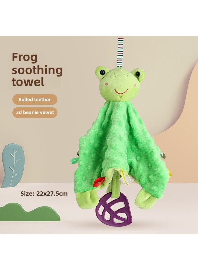 Supply Infant Baby Soothing And Sleeping Plush Doll With Tooth Glue Can Be Imported Pea Velvet Comfort Towel-Color:Frog Baby Towel (bag) 85.8G Volume Weight 240g  - Image 1