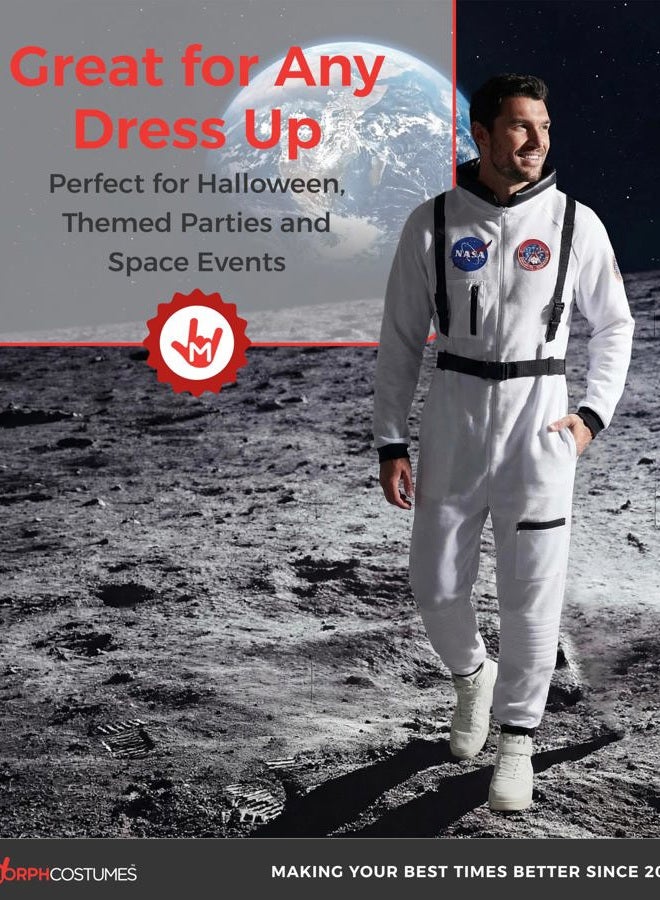 MORPH Astronaut Costume White Adult Spacesuit with Woven Tags & Adjustable Belts for Men & Women Dress Up - Image 5