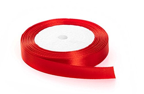IRIDESCENT Solid Color Satin Fabric Ribbon (red, 1/2" x 25 Yards) - Image 5